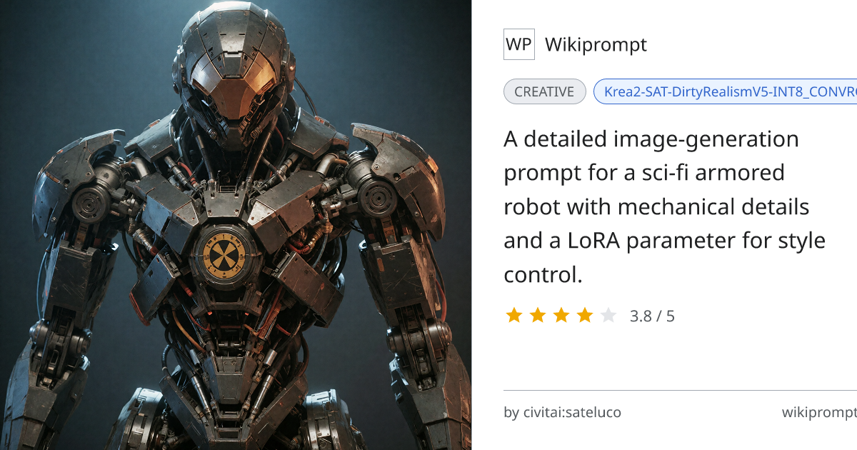 Heavily Armored Humanoid Robot with Hazard Disc | Wikiprompt