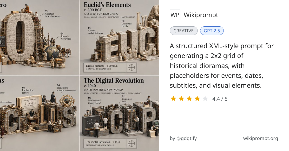 History Diorama Visualization Prompt | Wikiprompt
