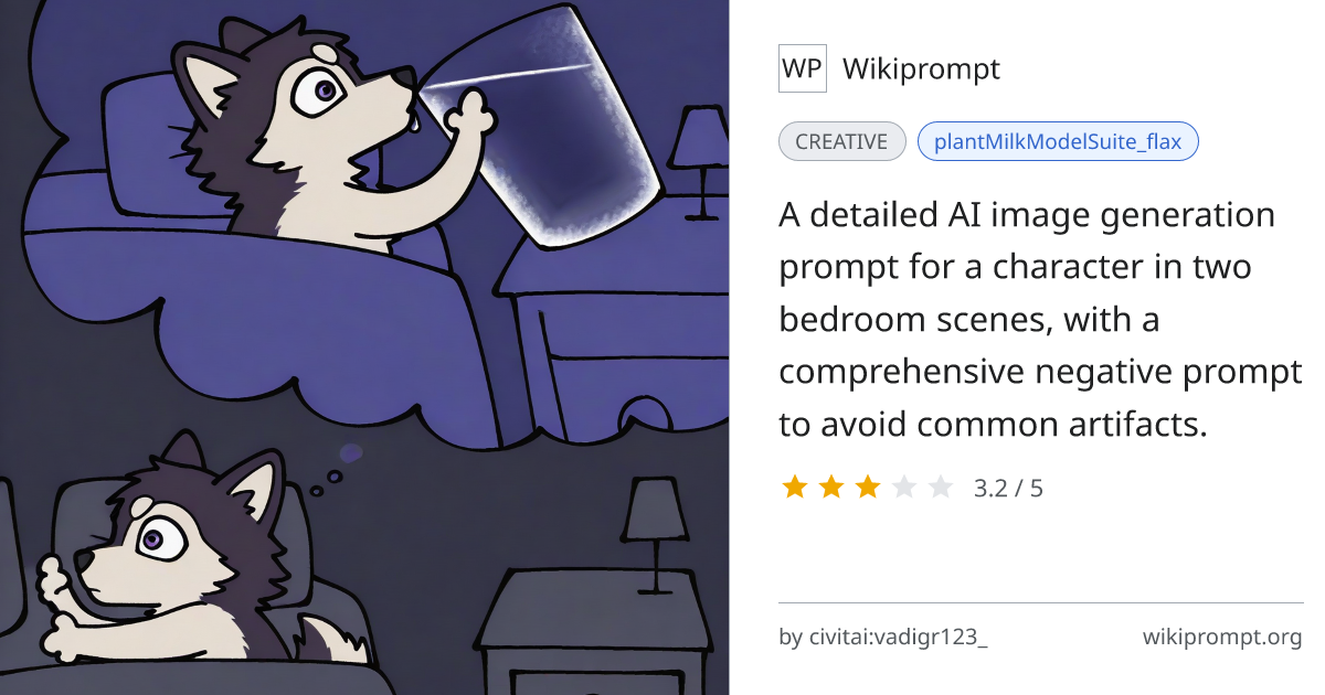 Husky Purple-Eyed Character in Bedroom Scenes | Wikiprompt