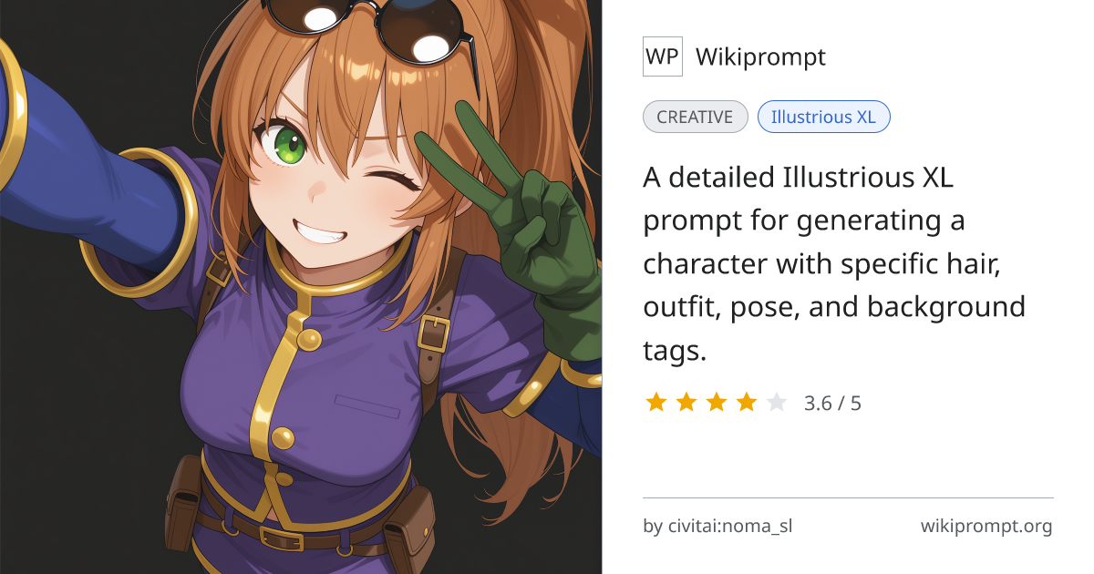Illustrious XL Character Prompt: Girl in Purple Outfit | Wikiprompt