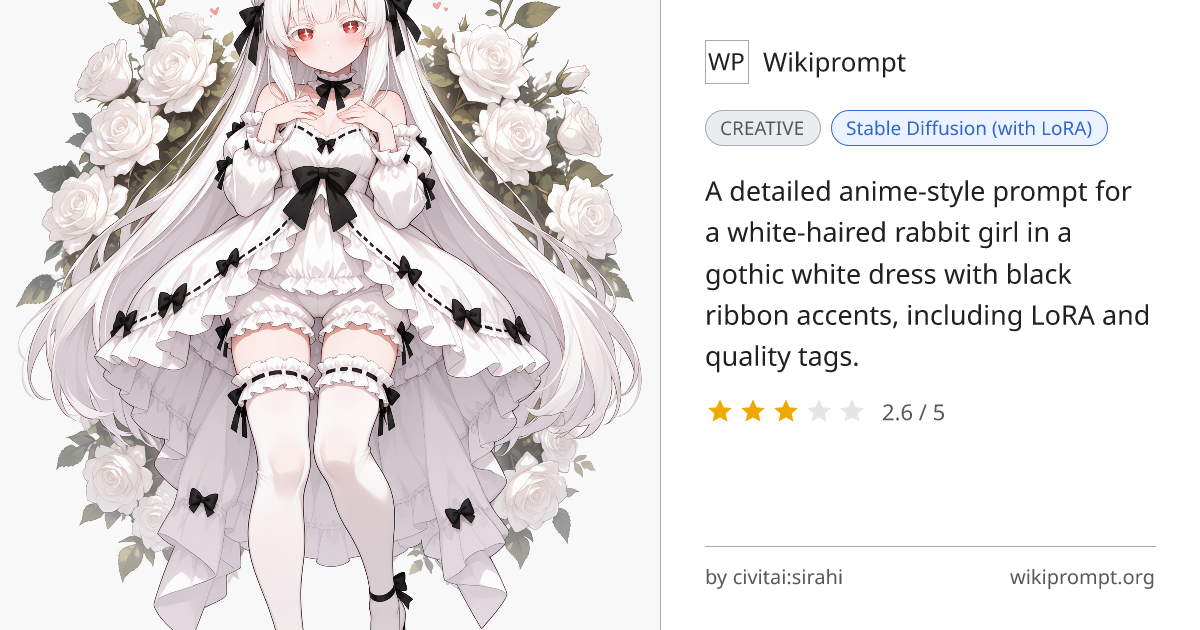Irene Silbernacht Rabbit Girl Gothic Portrait | Wikiprompt