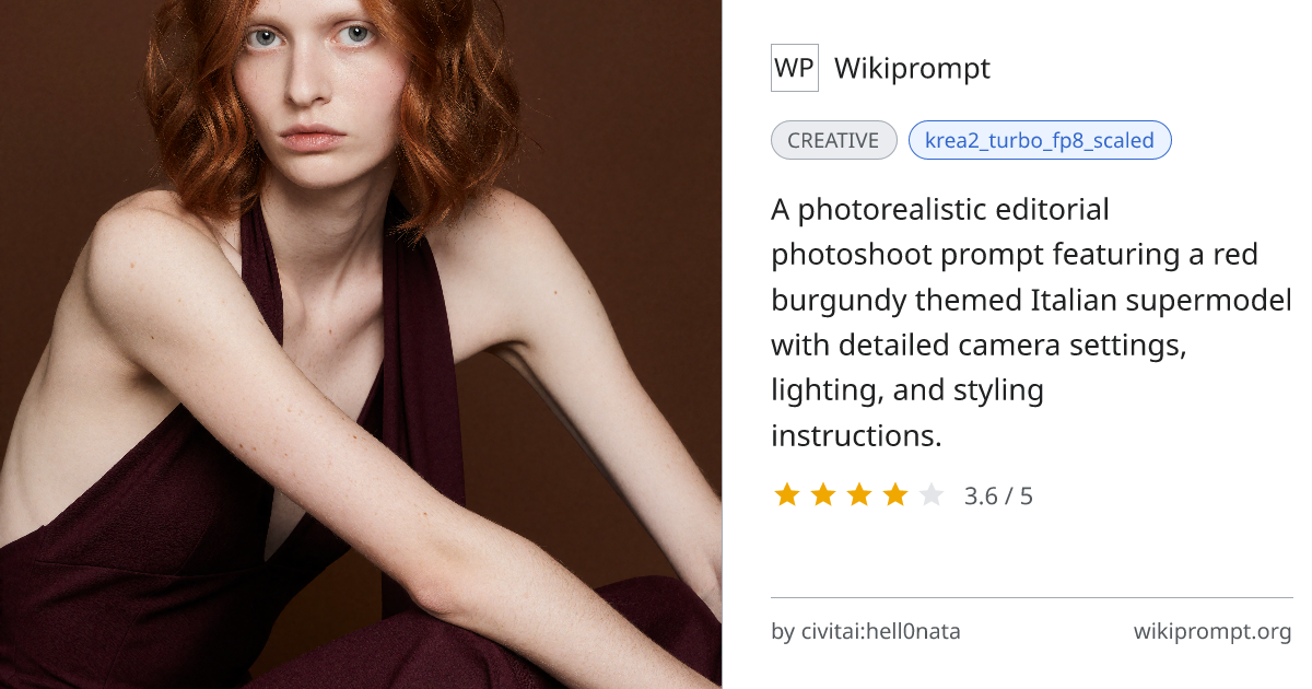 Italian Supermodel Editorial Photoshoot Prompt | Wikiprompt