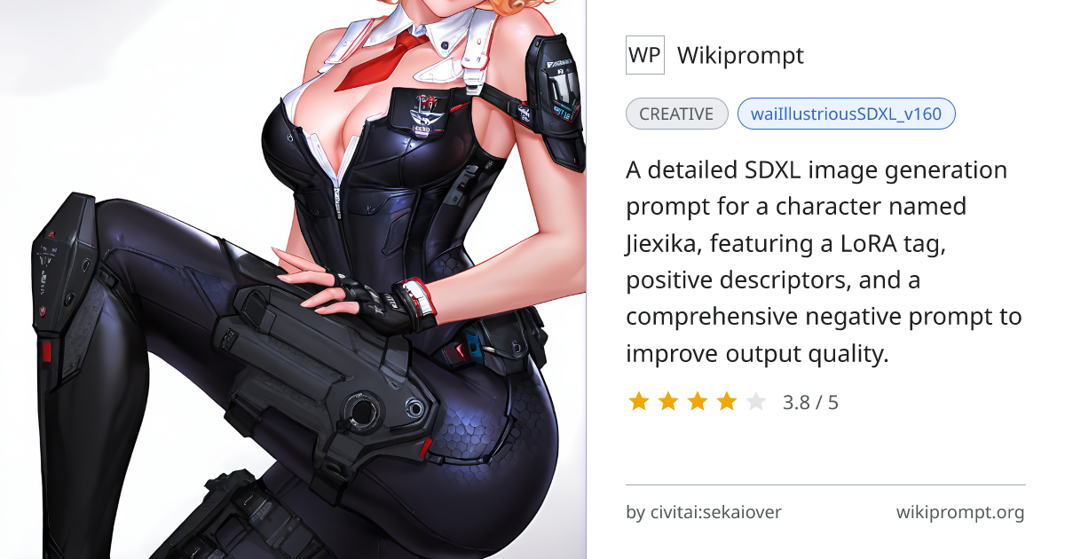 Jiexika Character Portrait Prompt (SDXL) | Wikiprompt