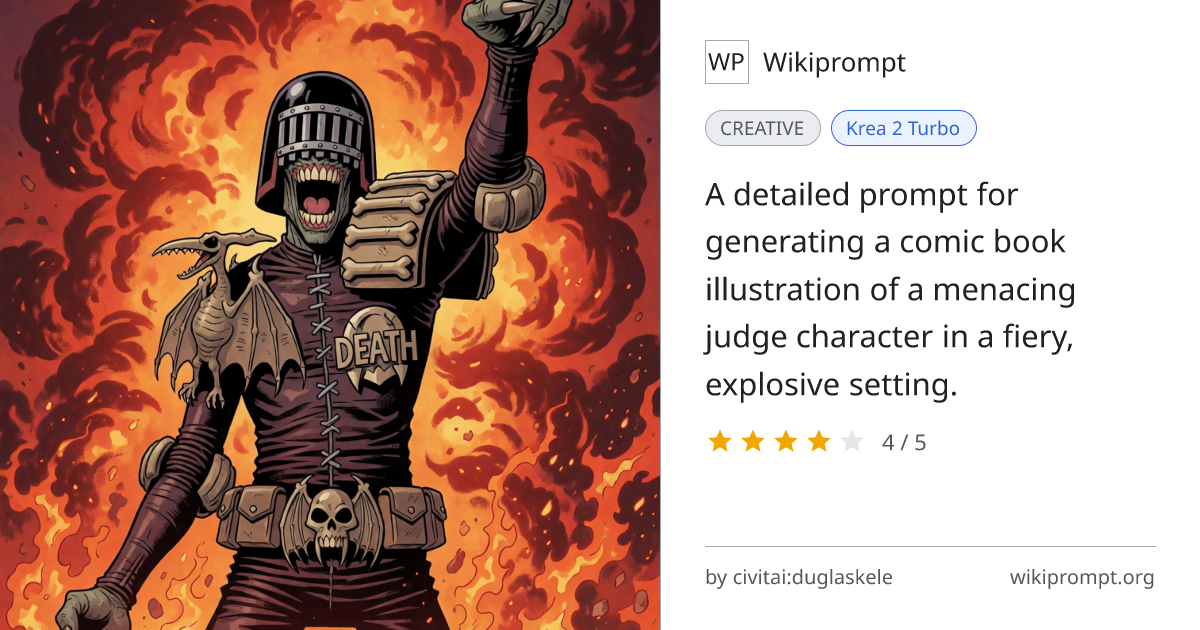 Judgedeath Comic Illustration Prompt | Wikiprompt