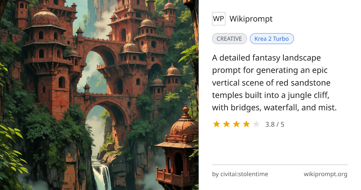 Jungle Cliff Red Sandstone Fantasy Landscape | Wikiprompt