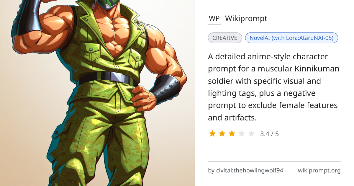 Kinnikuman Soldier Anime Character Prompt | Wikiprompt