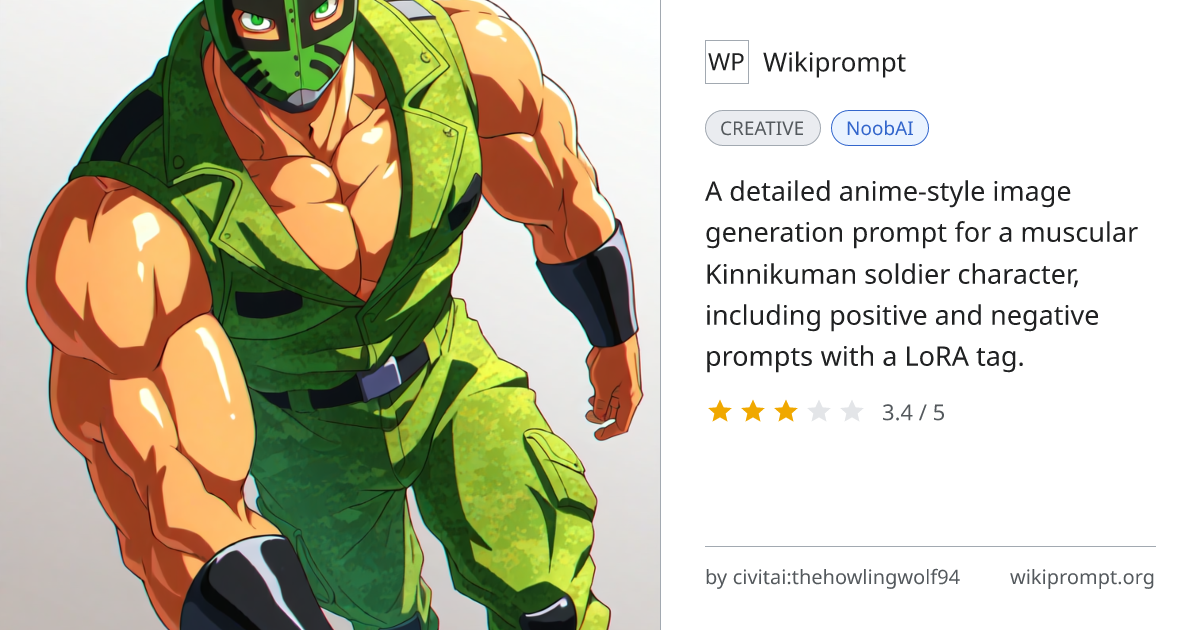 Kinnikuman Soldier Anime Character Prompt | Wikiprompt