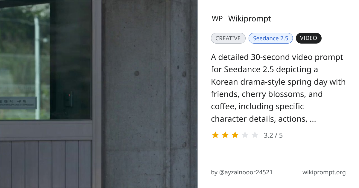 Korean Drama Spring Day Friends Video Prompt | Wikiprompt