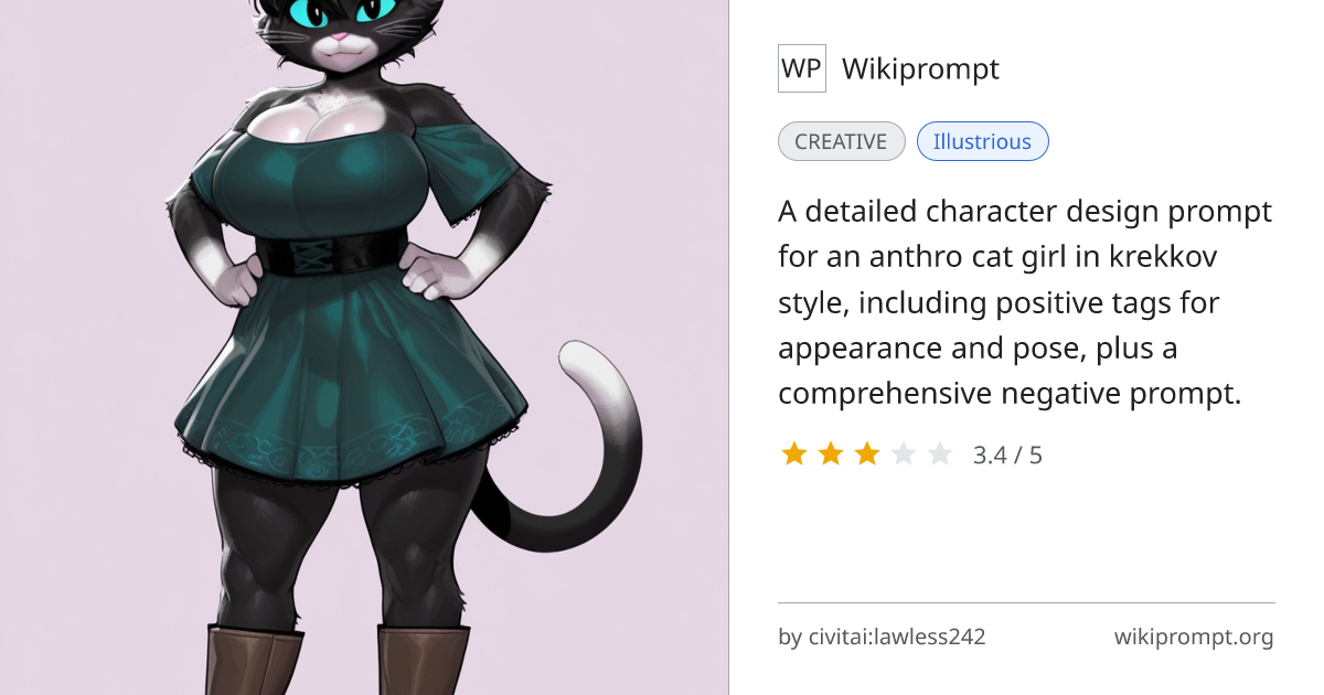 Krekkov style anthro cat girl prompt | Wikiprompt