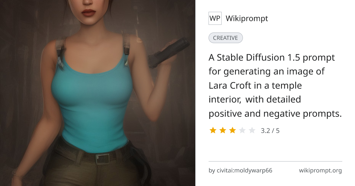Lara Croft Temple Interior SD Prompt | Wikiprompt