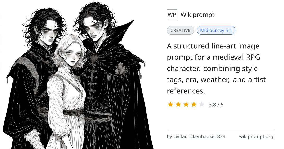 Line Art Medieval Clover Prompt | Wikiprompt