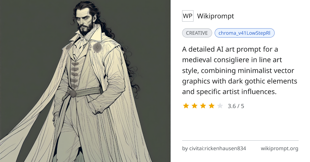 Line Art Medieval Consigliere | Wikiprompt