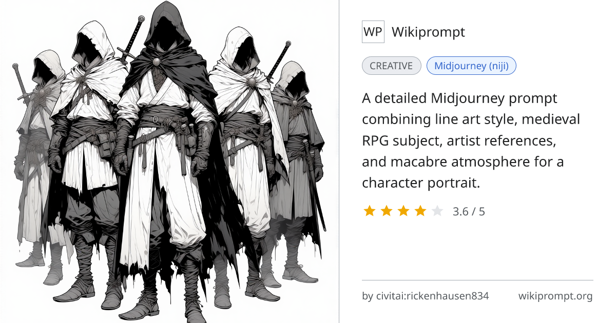 Line Art Medieval Rogue Ringleader | Wikiprompt