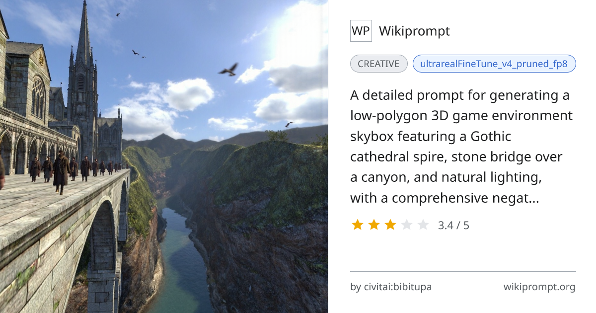 Low-poly Gothic Cathedral Skybox Prompt | Wikiprompt