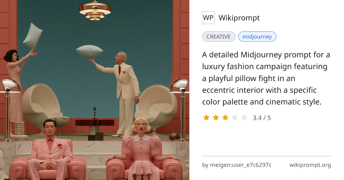 Luxury Avant Garde Fashion Campaign in Eccentric Interior | Wikiprompt