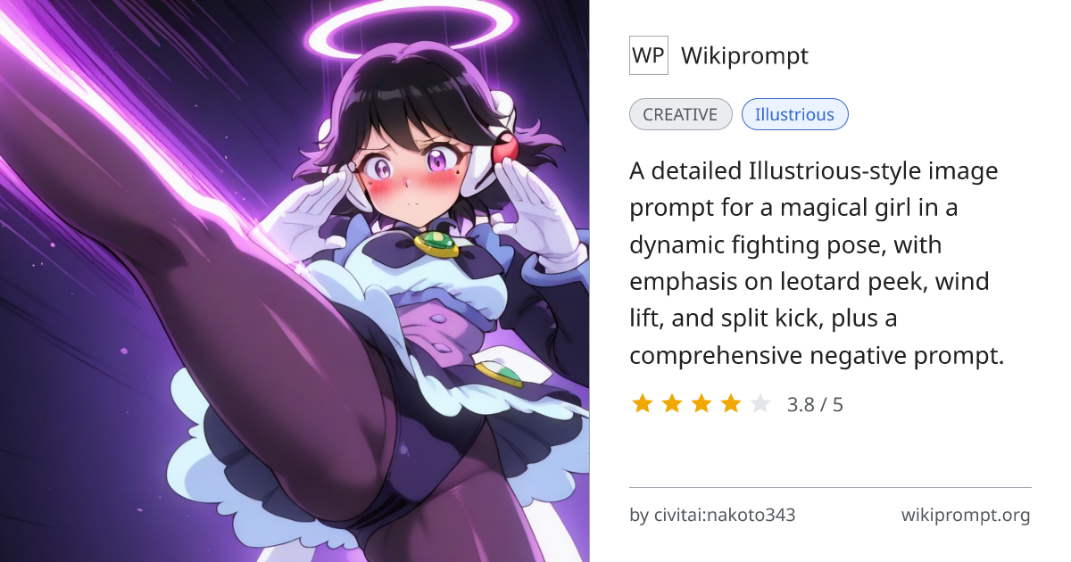 Magical Girl Fighting Pose - Illustrious Prompt | Wikiprompt