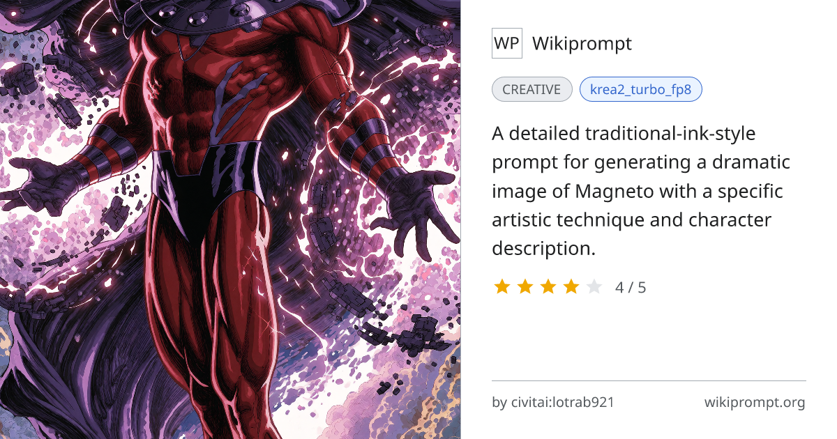 Magneto Ink Drawing Prompt | Wikiprompt