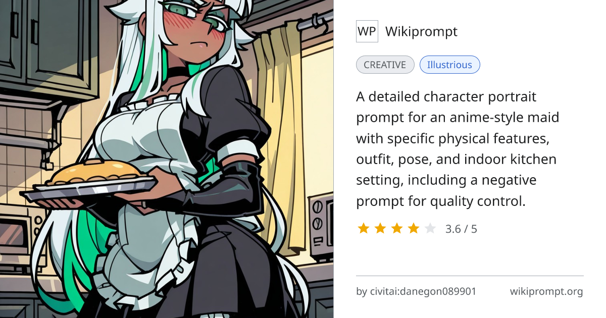 Maid Character Portrait Prompt (Illustrious) | Wikiprompt