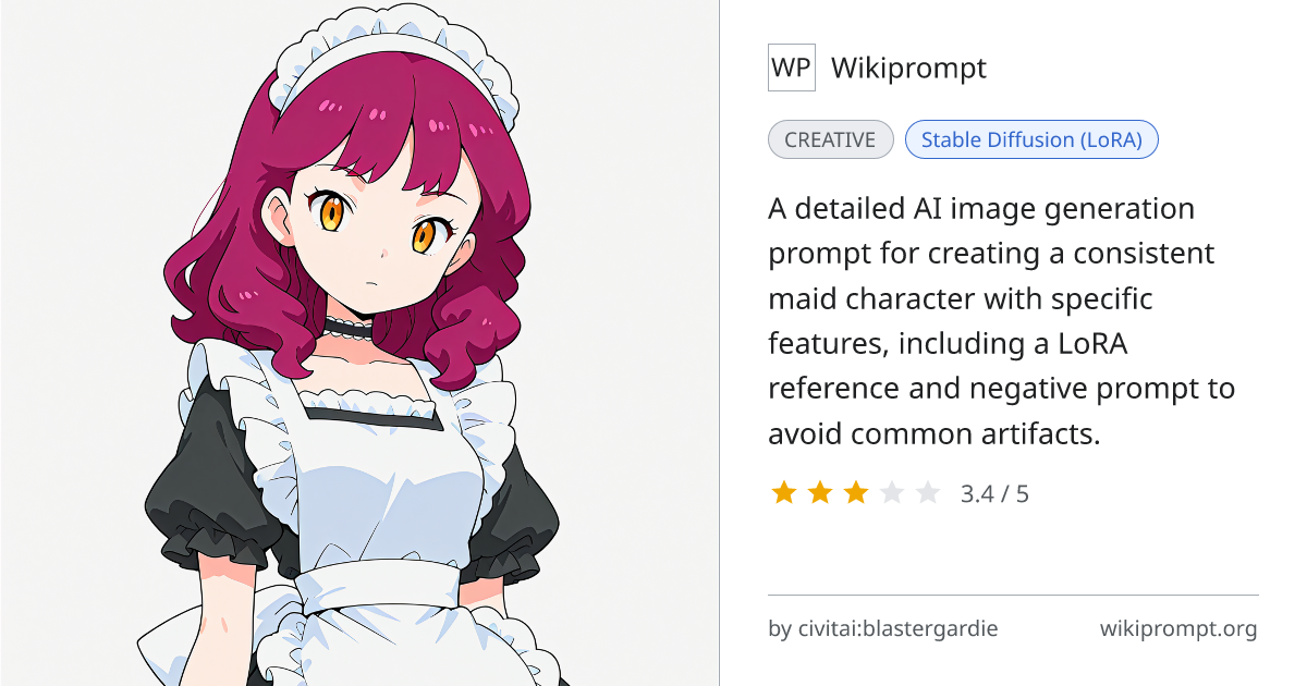 Maid Girl Character Design Prompt | Wikiprompt