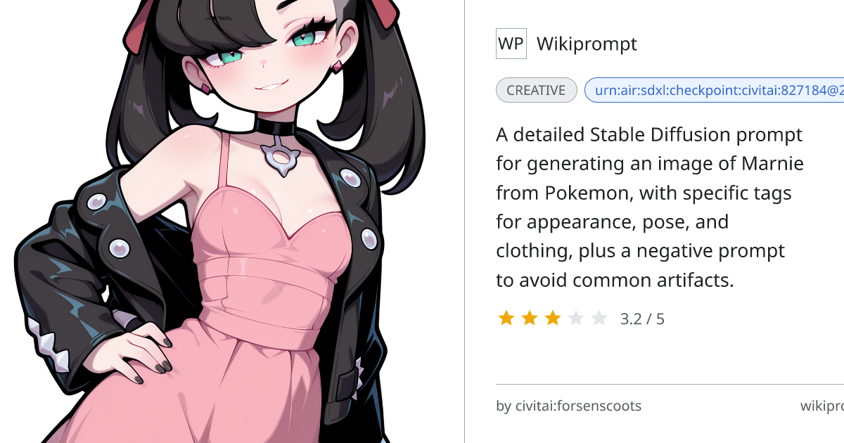 Marnie Pokemon Character Prompt | Wikiprompt