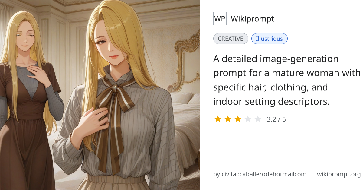 Mature MILF Portrait Prompt | Wikiprompt