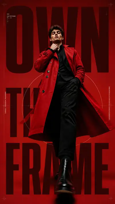 Scarlet Trench Coat Luxury Fashion Poster