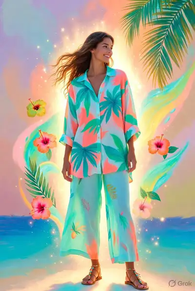 Tropical Joy Woman Portrait Prompt