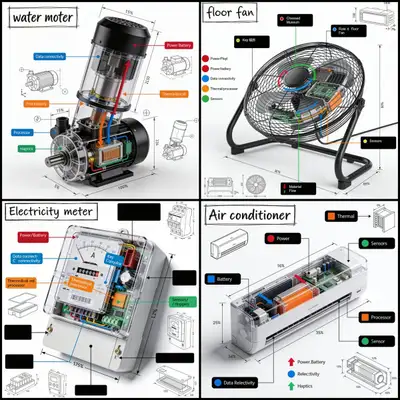 Isometric technical infographic template for any object