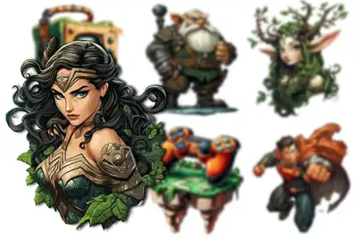 Comic Style White Background SREF for Stickers and Game Assets