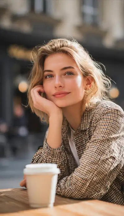 Outdoor Portrait with Coffee