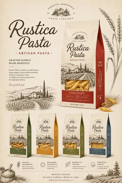 Vintage Minimalist Food Packaging Prompt