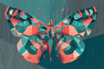 Dual-Color Geometric Fusion Art Prompt