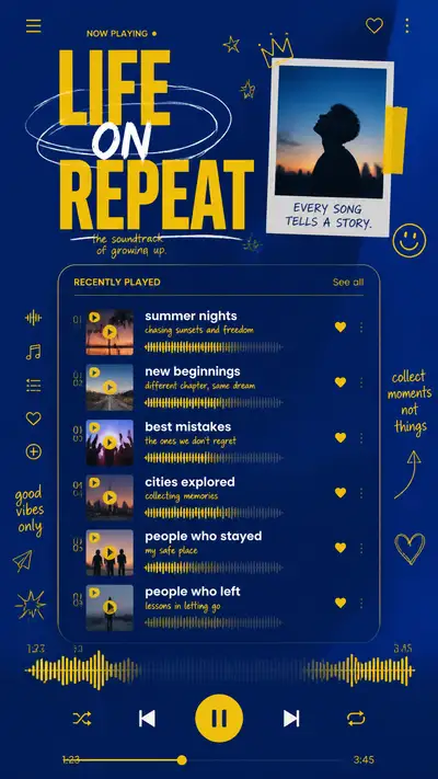Life on Repeat Music-Player Memory Poster