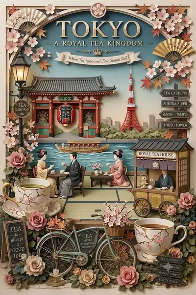 东京变身皇家茶王国的纸艺立体模型