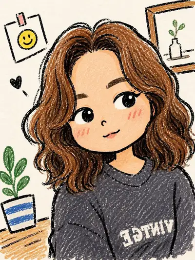 Chibi Girl Pouting Crayon Portrait