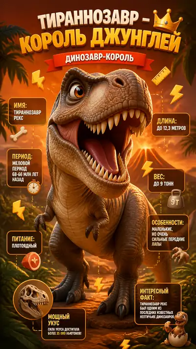 Tyrannosaurus Rex Kid-Friendly Infographic