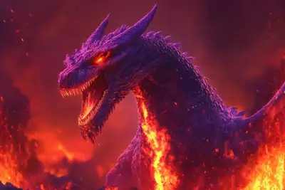 Volcanic Magma Dragon Illustration