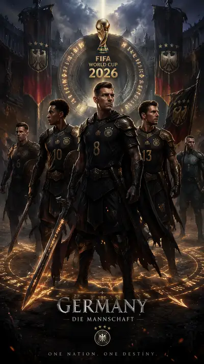 Dota 2 style World Cup 2026 Germany poster