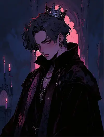 Handsome Vampire King Dark Fantasy Art Prompt