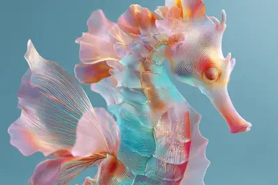 Biomorphic Holographic Bloom Illustration
