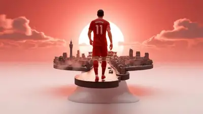 Liverpool Player on Cityscape Platform