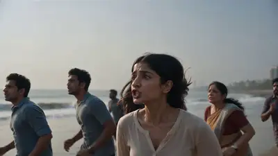 Rohes Smartphone-Filmmaterial einer Tsunami-Evakuierung in Mumbai