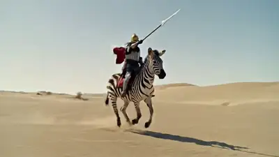 Knight on Zebra Charging Clockwork Octopus