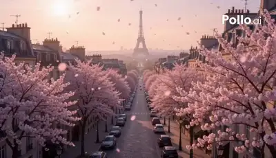 Dreamy Spring Paris Cinematic Video Prompt