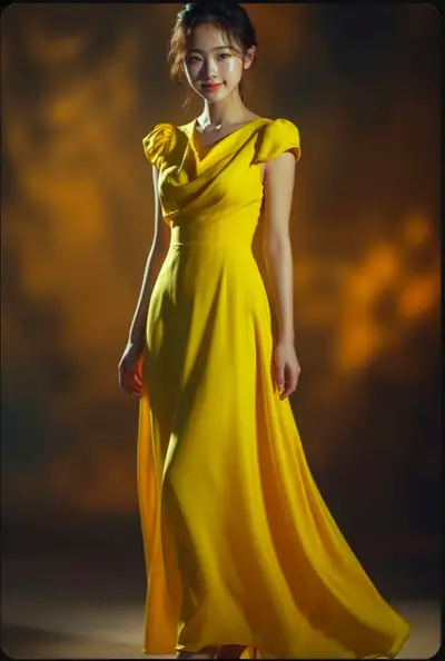 Elegant Yellow Dress Portrait