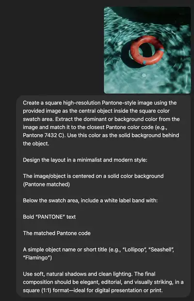 Pantone-style color swatch image generator