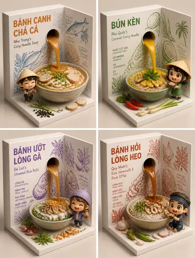 Prompt de Diorama Popup de Comida Vietnamita Estilo SQL