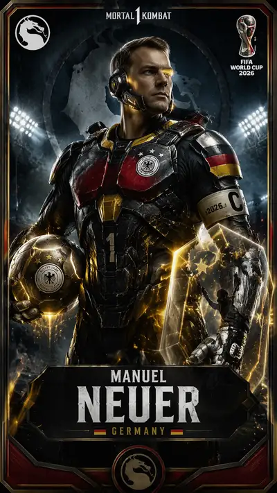 Germany sci-fi goalkeeper poster: Manuel Neuer crossover with Halo style