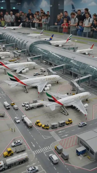 Emirates A380 Taxi Parade at Miniature Airport