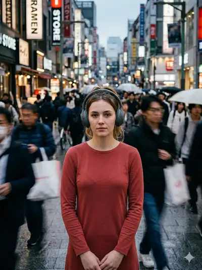 Cinematic Portrait of a Woman in Tokyo